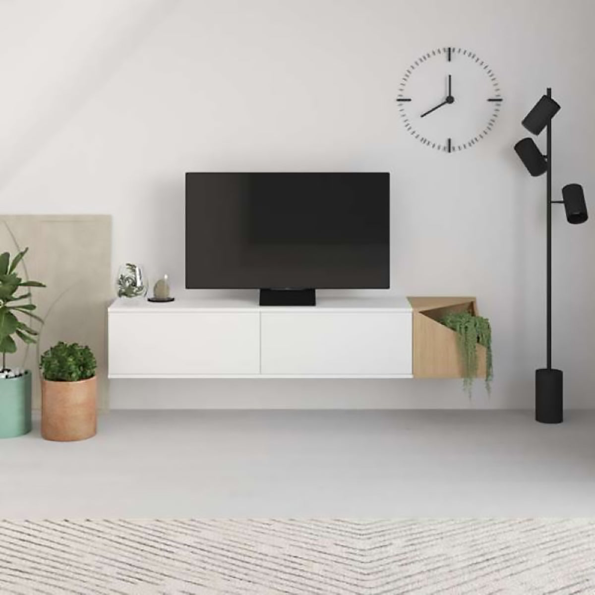 Mueble TV Aulos Blanco-Roble