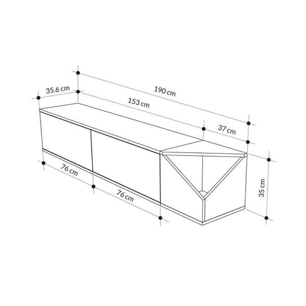 Mueble TV Aulos Blanco-Roble