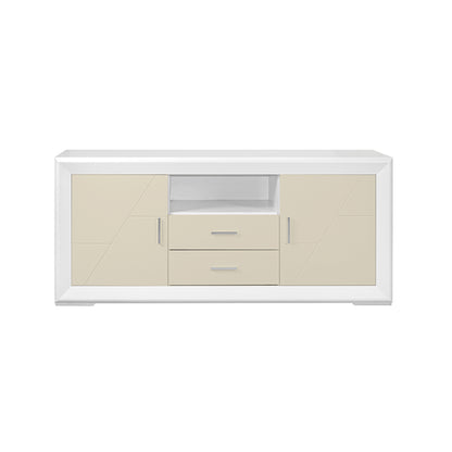 Mueble para TV - 140x59.6x41.5 cm - Blanco/Nogal