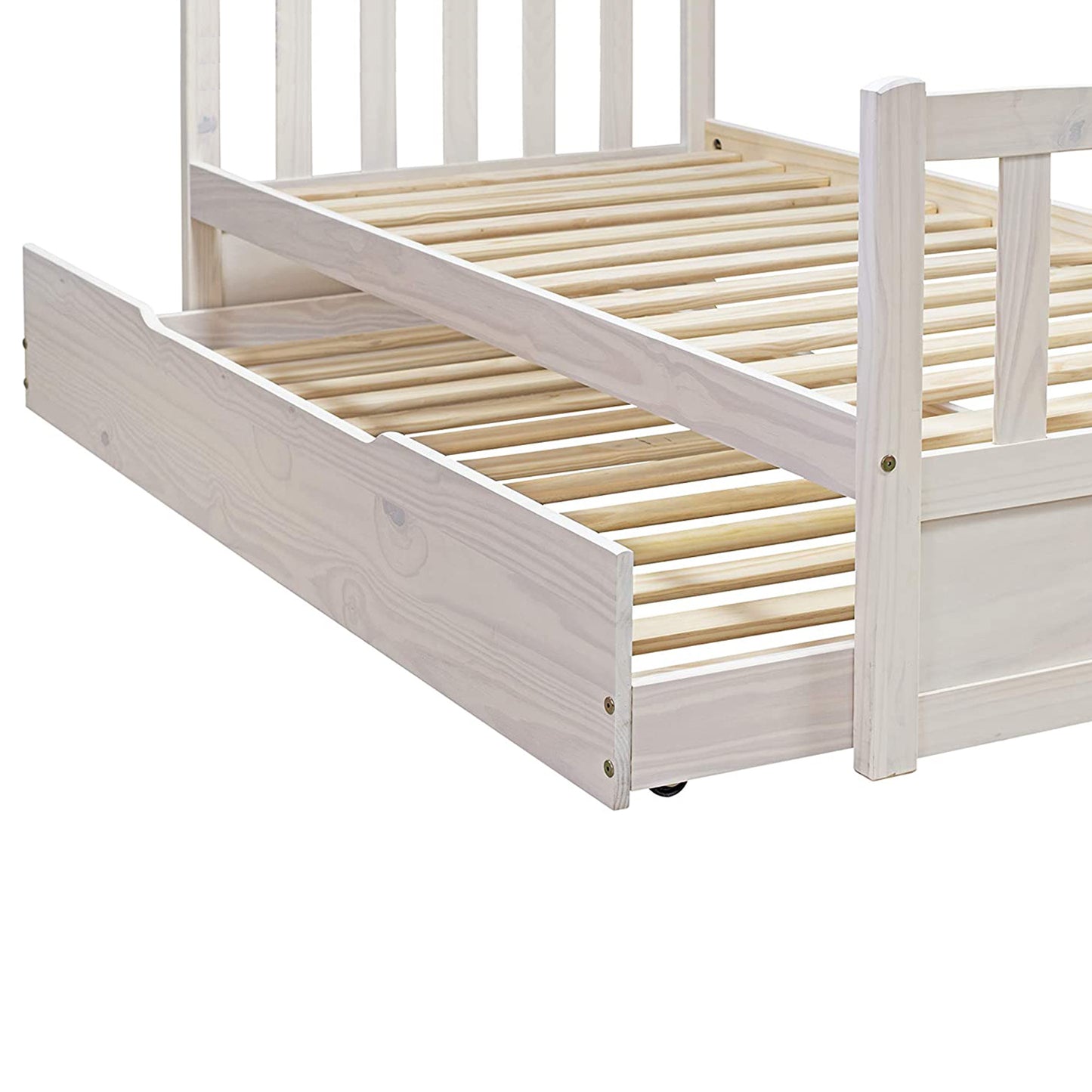 Cama compacta Juvenil con dos camas y cajones en madera prensada lacada en  color blanco de 90x190 cm Venprodin